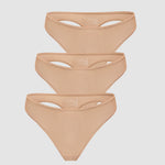 Women's Stretchy Low Rise Thongs 3 Pack Natural (3pack)