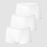 Women's Stretchy Mid Waist Boy Shorts 3 Pack White (3pack)