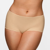 Women's Stretchy Mid Waist Boy Shorts 3 Pack Soft Tan (3pack)