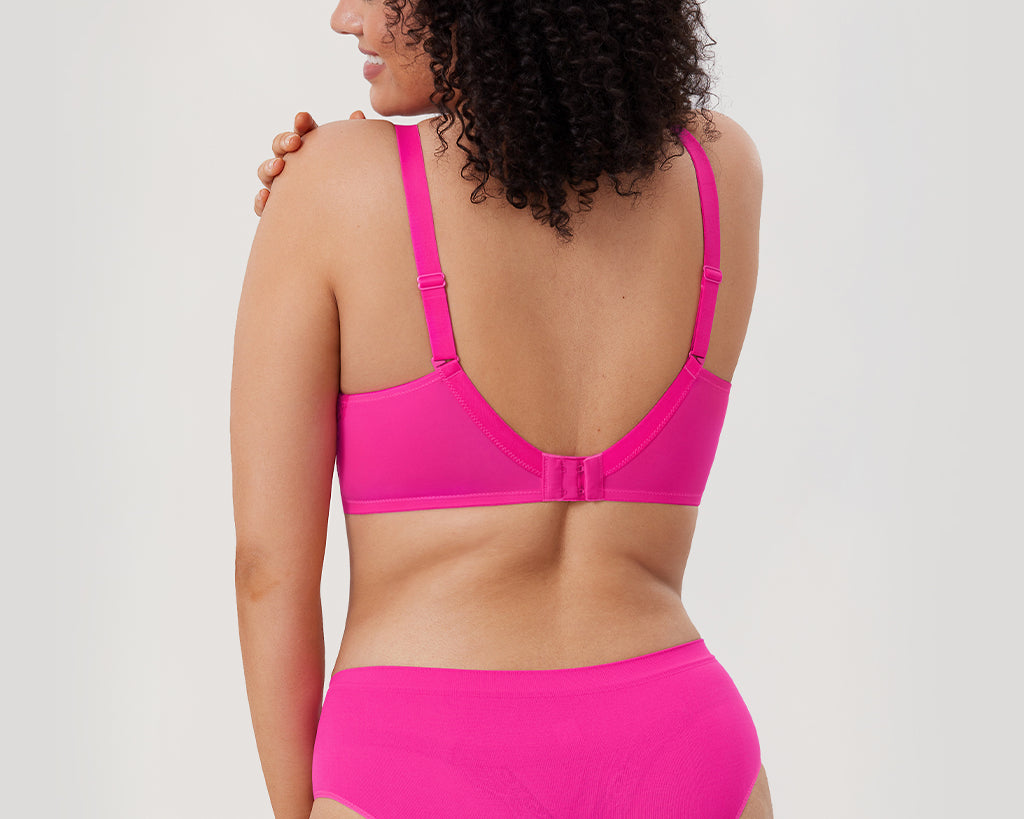 Women's Floral Lace Underwired Bra Glitter Pink