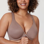 Women's Plunge Racerback Front Closure Bra Brown Purple