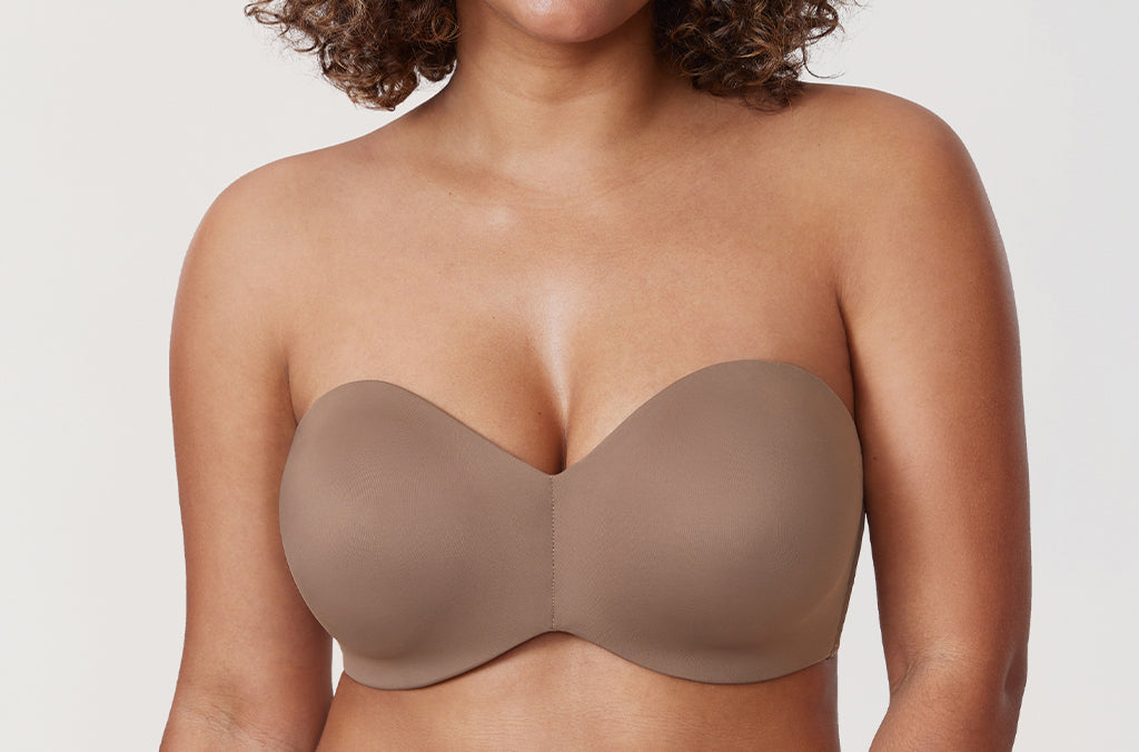 Women's Underwire Strapless Bra Brown Purple