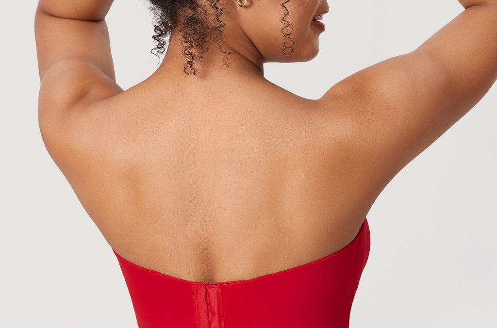 Women's Underwire Strapless Bra Lipstick Red @model_info:ES2