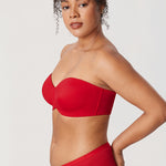 Women's Underwire Strapless Bra Lipstick Red @model_info:ES3