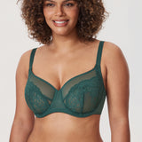 Women's Vintage Lace Unlined Bra Midnight Emerald