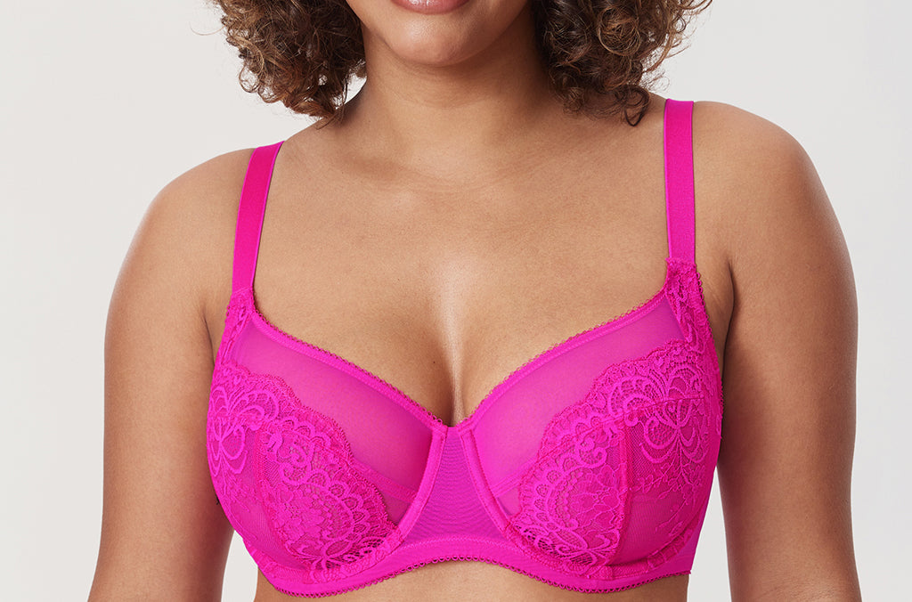 Women's Vintage Lace Unlined Bra Glitter Pink