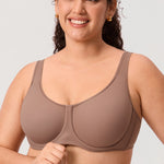 Women's Supportive Full Coverage Bra Brown Purple