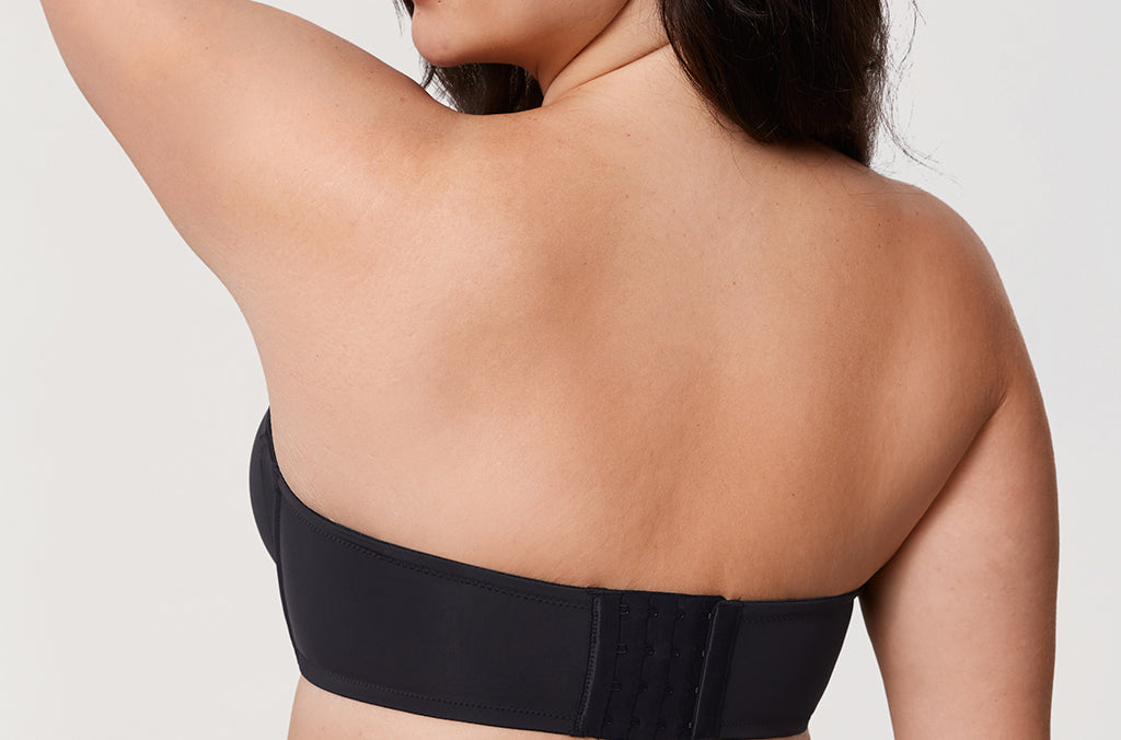 Women's Supportive Unlined Strapless Bra Black