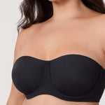 Women's Supportive Unlined Strapless Bra Black