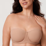 Women's Supportive Unlined Strapless Bra Wheat Beige