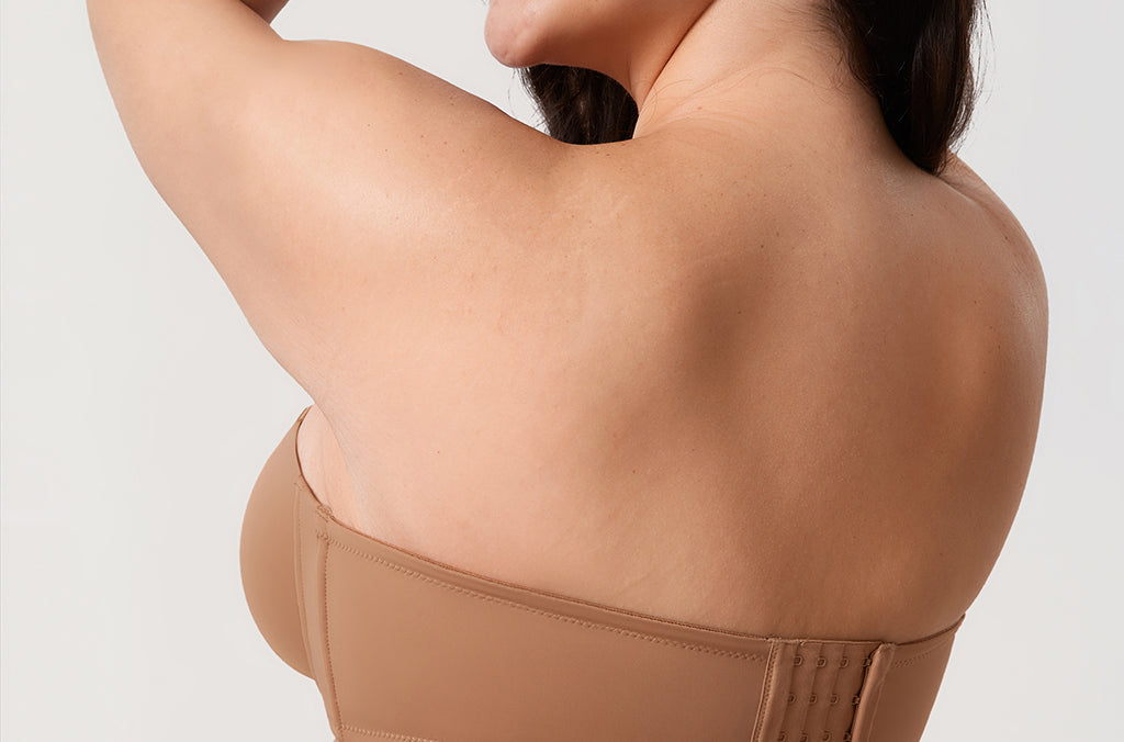 Women's Supportive Unlined Strapless Bra Gravel Beige