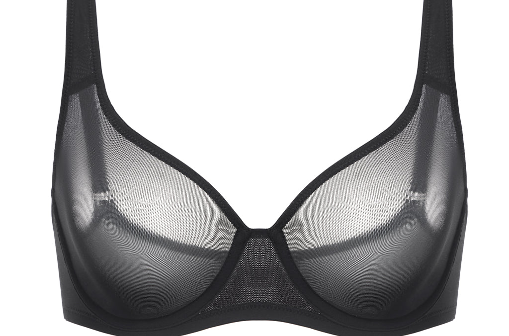 Women's Underwire Mesh Bra Black