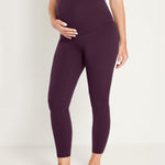 Women's Super High Waist Maternity Leggings 25" Plum Magenta