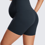 Women's Super High Waist Maternity Shorts 4" Black