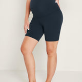 Women's Super High Waist Maternity Shorts 6" Black