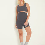 Women's Super High Waist Maternity Shorts 6" Coffee Brown