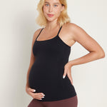 Women's Y Back Maternity Tank - Ruched Sides Pink Peony