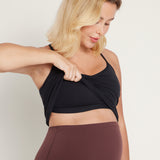Women's Y Back Maternity Tank - Ruched Sides Pink Peony