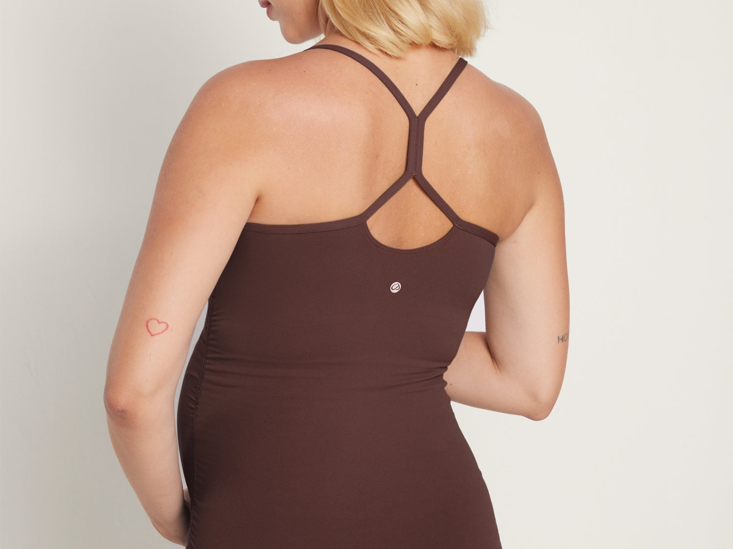 Women's Y Back Maternity Tank - Ruched Sides Blue Ashes