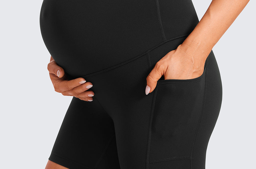 Women's Maternity Shorts with Pockets 5" Black