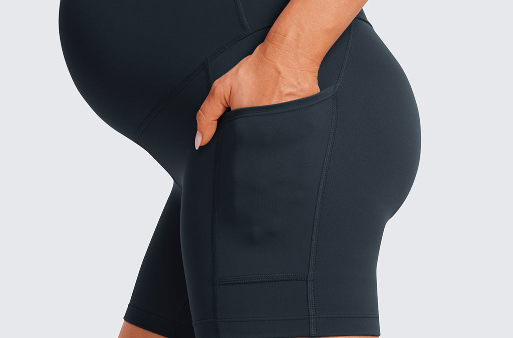 Women's Maternity Shorts with Pockets 5" Black