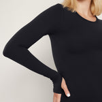 Women's Crewneck Maternity Long Sleeve Shirts White