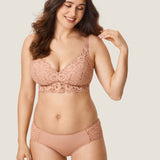 Women's Supportive Lace Nursing Bralette Cream Coffee