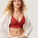 Women's More Coverage Lace Nursing Bralette Pumpkin
