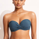 Women's Sexy Strapless Bandeau Bikini Top Insignia Blue @model_info:bandeau